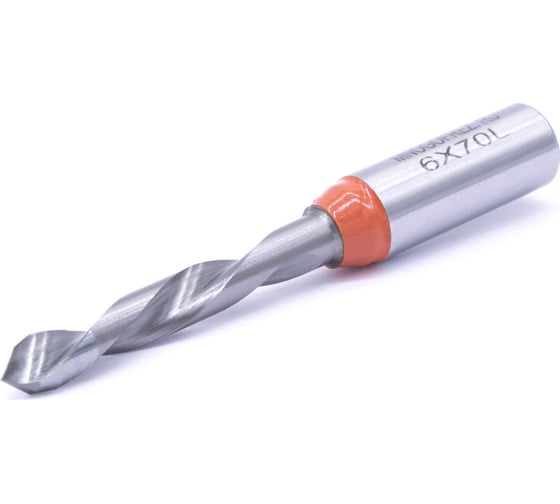Сверло присадочное сквозное усиленное KJ1-V40207L (6х70 мм; хв-к 10 мм; левое вращение) МНОГОФРЕЗ 6573 1