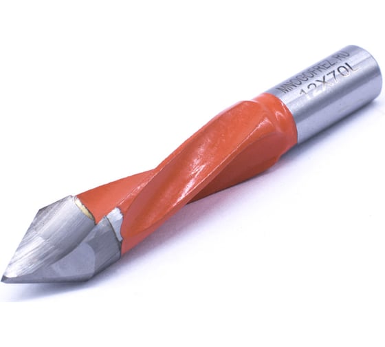 Сверло присадочное сквозное усиленное KJ2-V80208L (12х70 мм; хв-к 10 мм; левое вращение) МНОГОФРЕЗ 6633 1