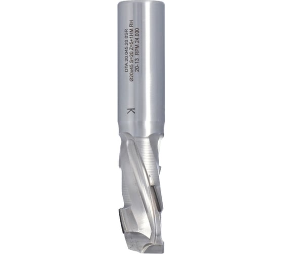 Фреза алмазная Z1+1, 20х45х105 мм, хв-к 20х50 мм, RH, 5PCD+1HM, H=2.5 мм ITA TOOLS DTA.20.045.20.0SR 06-0117