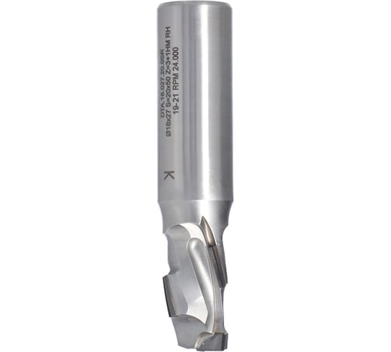 Фреза алмазная Z1+1, 18х25х80 мм, хв-к 20х50 мм, RH, 3PCD+1HM, H=2.5 мм ITA TOOLS DTA.18.025.20.0SR 06-0116