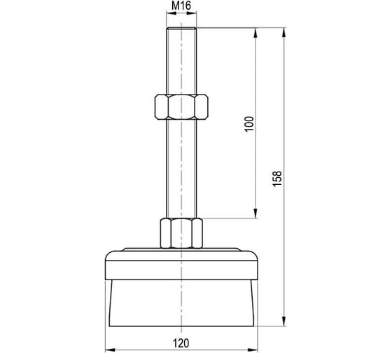 Опора виброизолирующая (120х158 мм, 1000 кг, М16) EMES MDASC121610
