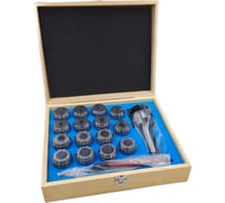 Патрон цанговый КМ3 с набором цанг ЕR 40 из 15 шт.: 4-26 мм TORNERI 041904