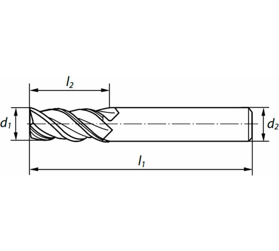 Фреза концевая VHM 10x25x75x10 мм, Z3, Тип ALU NORGAU 018330100