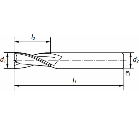 Фреза концевая VHM 10x25x75x10 мм, Z2, Тип ALU NORGAU 018315100