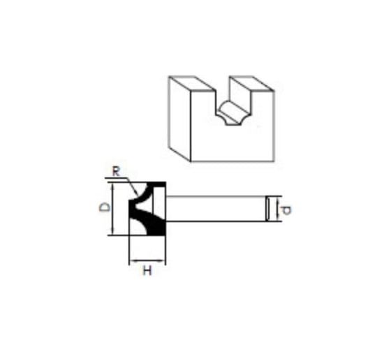 Фреза карнизная (12х32x22x8 мм; Z2) Felisatti 933630105
