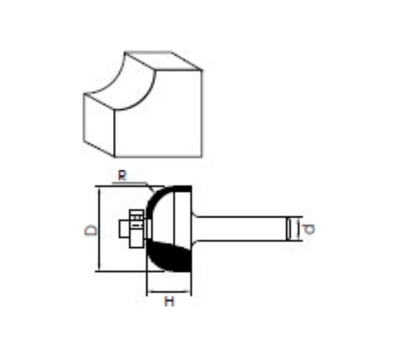 Фреза галтельная с шарикоподшипником (6х25x11x8 мм; Z2) Felisatti 933930110