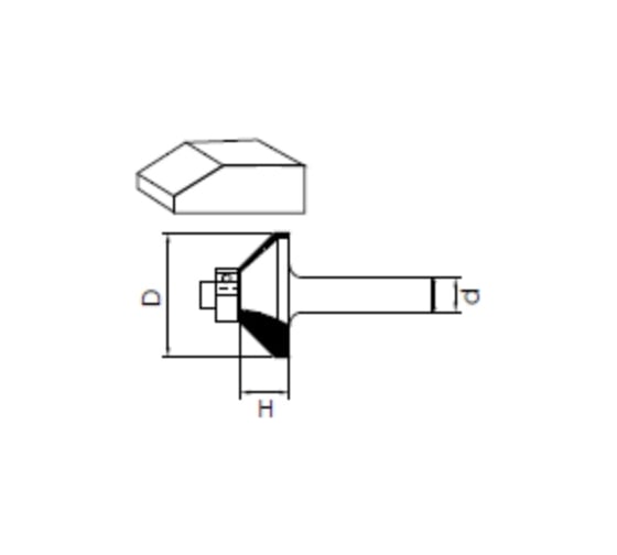 Фреза для снятия фасок с шарикоподшипником (25x10x8 мм; Z2) Felisatti 933700625