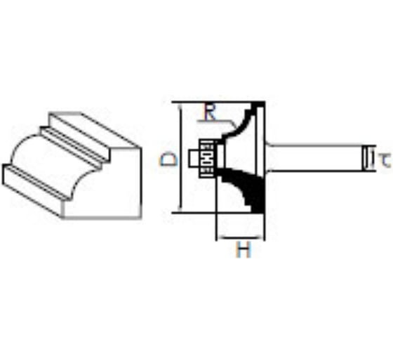 Фреза профильная №1 с шарикоподшипником (10х42x18x8 мм; Z2) Felisatti 933810206
