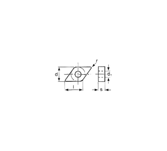 Пластина сменная DCMT 11T304 (5 шт.) для резцов 25; 37 Optimum 3441281