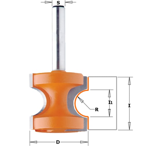 Фреза кромочная полустержневая (22.2x19 мм; R 3.2 мм; S 12 мм) по дереву CMT 954.502.11 1