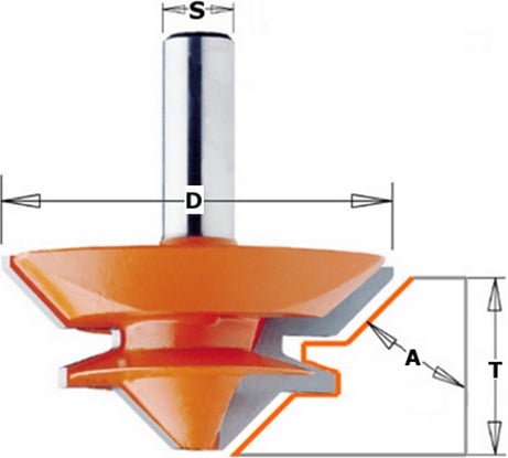 Фреза комбинированная универсальная (50.8x22.2 мм; S 12 мм; 45°) по дереву CMT 955.504.11