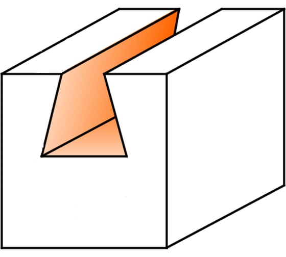 Фреза ласточкин хвост монолитная (5.3x4 мм; 17°; S 6 мм; W1; RH) по дереву CMT 718.053.11