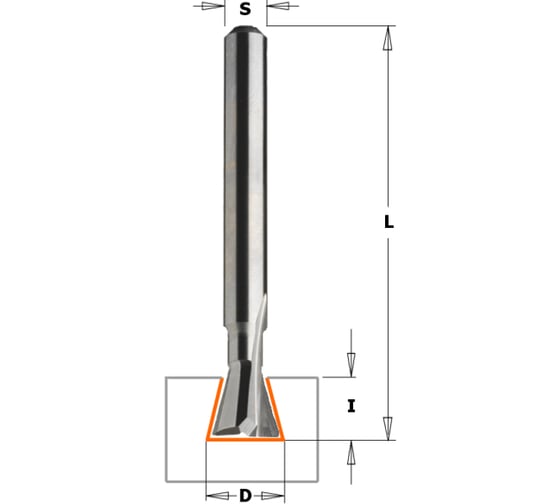 Фреза ласточкин хвост 18гр. монолитная S=6 D=7,9x6 HOFFMANN CMT W2 LH /Y 718.079.12 1