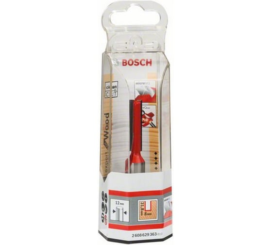 Фреза пазовая прямая Expert (8х76 мм; хвостовик 12 мм) по дереву Bosch 2608629363
