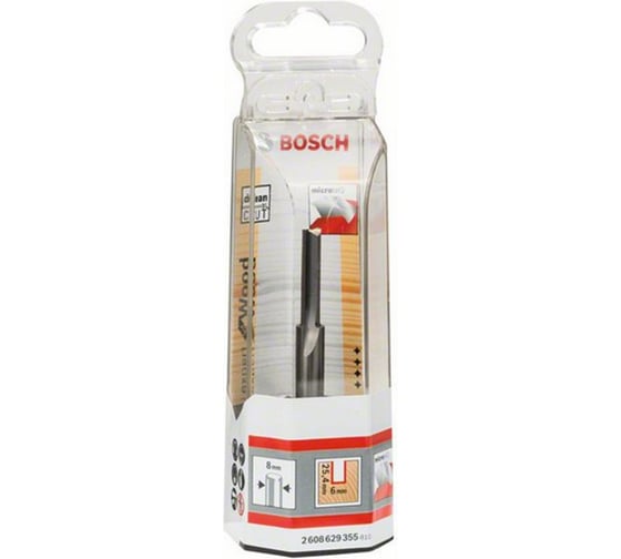 Фреза пазовая прямая Expert (6х76 мм; хвостовик 8 мм) по дереву Bosch 2608629355