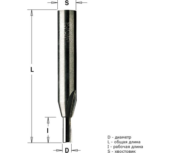 Фреза пазовая монолитная (7x20x55 мм; хвостовик 8 мм; Z2) CMT 174.070.11