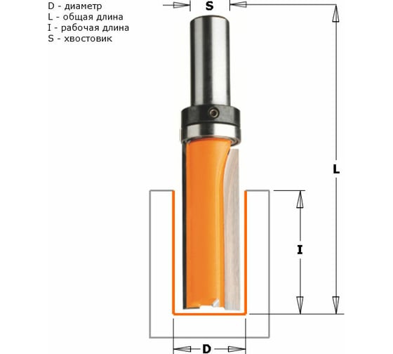 Фреза обгонная (15x31.7 мм; хвостовик 6 мм) CMT 712.150.11B