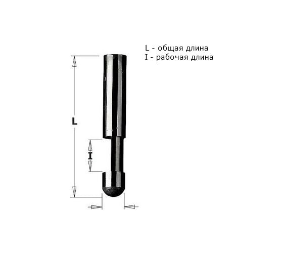 Фреза фасочная монолитная для триммера (6x9.5x38 мм; хвостовик 6 мм) CMT 742.095.11
