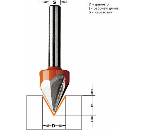 Фреза пазовая гравировальная (12.7x11 мм; хвостовик 8 мм) CMT 958.001.11