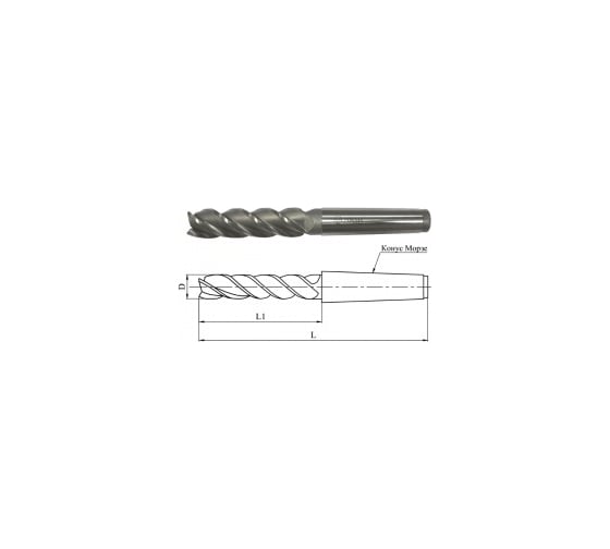 Фреза концевая 14.0х138х53мм, Р6М5, 5-перая, к/х, КМ2 GRIFF 030167