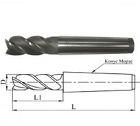 Фреза концевая 30.0х155х53мм, Р6М5, 4-перая, к/х, КМ3 GRIFF 020175