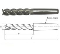 Фреза концевая 32.0х230х106мм, Р6М5, 6-перая, к/х, КМ4 GRIFF 030180