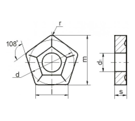 Пластина 10114-110408 PNUM-110408 пятигранная Т5К10 Н30 со стружколомом GRIFF 032213