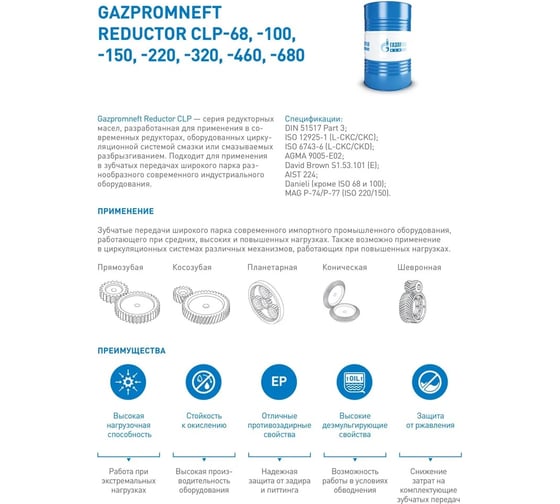 Масло газпромнефть редуктор сlp-460 20 л GAZPROMNEFT 2389900231