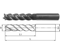 Фреза концевая 10.0х95х45мм, Р6М5, 5-перая, ц/х GRIFF 030212