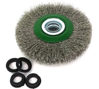 Щетка дисковая 125x20x20 мм, +адаптеры, ворс гофрированная нержавеющая сталь 0.30 мм 13-062 EuroBrush EB-LSS2