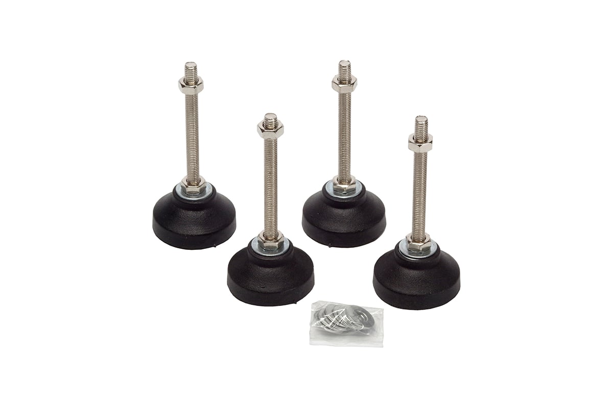Опора регулируемая 4 шт, 50х80 мм, М10, нагрузка 400 кг, с гайками и ...
