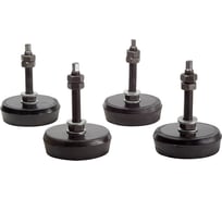 Опора регулируемая 4 шт, 76 мм, М12, нагрузка 1300 Н, с гайками и шайбами WOODWORK 987.12.76