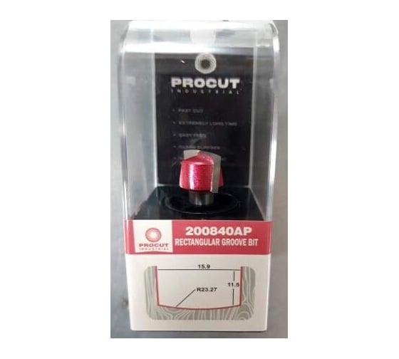 Фреза пазовая для Alucobond R=23.27 мм, Z=2, 15.9x11.5x44 мм, i1=1.36 мм, S=8 мм PROCUT 200840AP 1