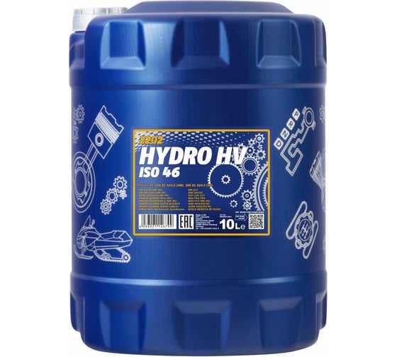 Гидравлическое масло с высоким индексом вязкости HYDRO HV ISO 46 10 л MANNOL 220210 1