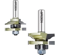 Комплект фрез шип-паз (2 шт; Z=2, D=41x19.1-25.9 мм, h=9.5 мм, L=71 мм, S=12 мм, подшипник=22 мм) ARDEN 409271