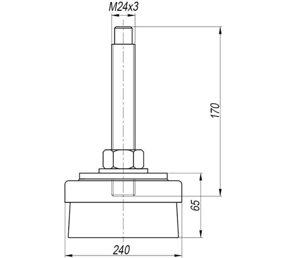 Опора виброизолирующая 240 мм с наружной резьбой М24х3 EMES MDA242417F