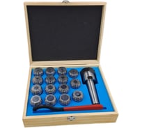 Патрон цанговый КМ4 TORNERI с набором цанг ЕR 40 из 15 шт. от 4 мм до 26 мм (MTB4-ER40) с резьбой 046562