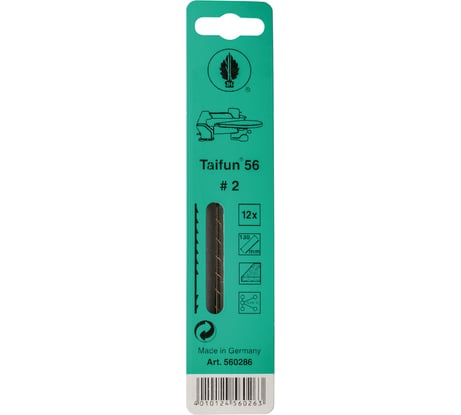 Пилки лобзиковые по дереву Taifun 56 N2 (12 шт; 0.82x0.36х130 мм; 20 TPI) Josef Haunstetter JH560286