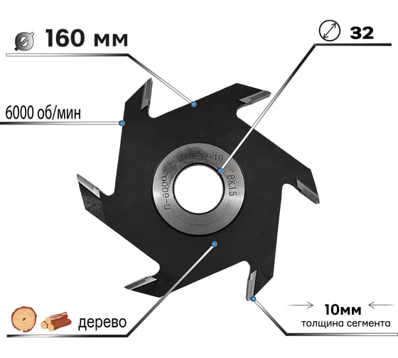 Фреза пазовая (дисковая) 160x10x32 мм для станков TORGWIN T629603