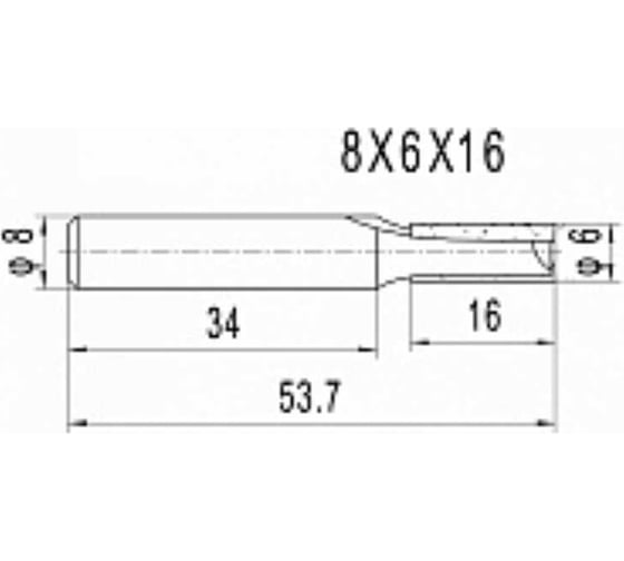 Фреза пазовая D=6x16x53.7 мм, S=8 мм 101.0806 Deltatools 06-4372