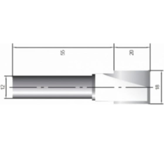 Фреза пазовая Z2, D=18x20x75 мм, S=12 мм 101.0313md Deltatools 06-5096