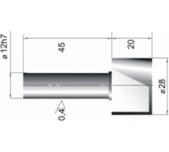 Фреза пазовая Z2, D=28x20x65 мм, S=12 мм Deltatools 101.0318md 06-5097