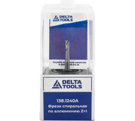 Фреза спиральная по алюминию Z1 4x15x40 мм, S=4 мм Deltatools 138.1240a 06-4419