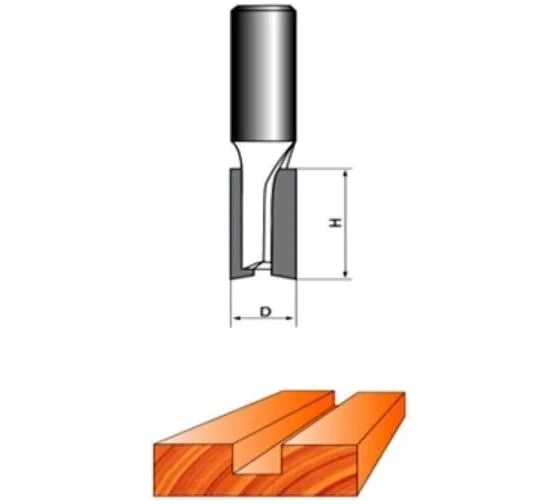 Фреза прямая пазовая по дереву 8x14х30 мм Strong СТФ-10031430