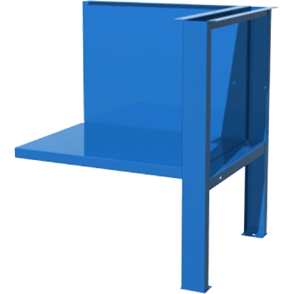 Полка/стенка и верстачная опора для однотумбового верстака, синяя ...