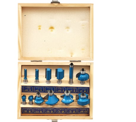 Набор фрез по дереву 12 предметов, хвостовик 8 мм (c2) TORGWIN T332855