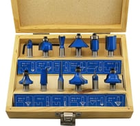 Набор фрез по дереву 12 предметов, хвостовик 8 мм (b2) TORGWIN T314059