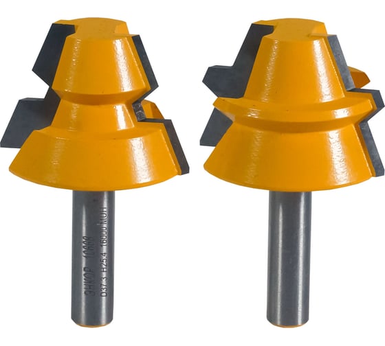 Набор фрез для бочкового сращивания 37.3x25.4 мм, угол 22.5 градусов, хвостовик 8 мм Энкор 10666 1