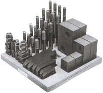 Набор клиновых ступенчатых прижимов из 58-ми предметов, паз 23.7 мм, М20x2.5, деревянная подставка yt-0413 CNIC 45716
