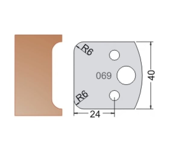 Нож мультисистема HSS двойная галтель R6 40x20x4 мм Dimar 3306940 1